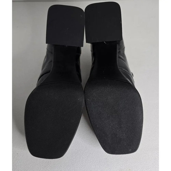 Casta Josh Patent Leather Black Heeled Loafer Gray Silver Buckle size EU 39 90s - Picture 9 of 10